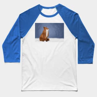 Fox in the Snow Baseball T-Shirt